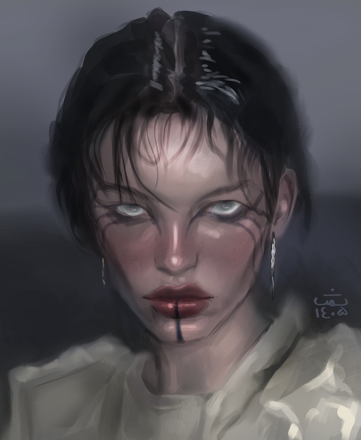 The Enchanted Warrior — final headshot painting
